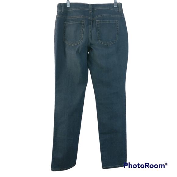 Chico's Dark Wash Mid Rise Skinny Boot Cut Jeans 4 - Picture 2 of 9